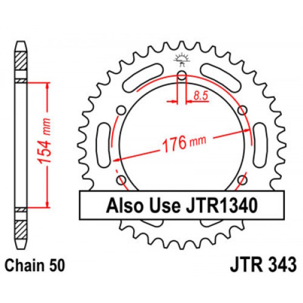 JT звезда задняя JTR343,43