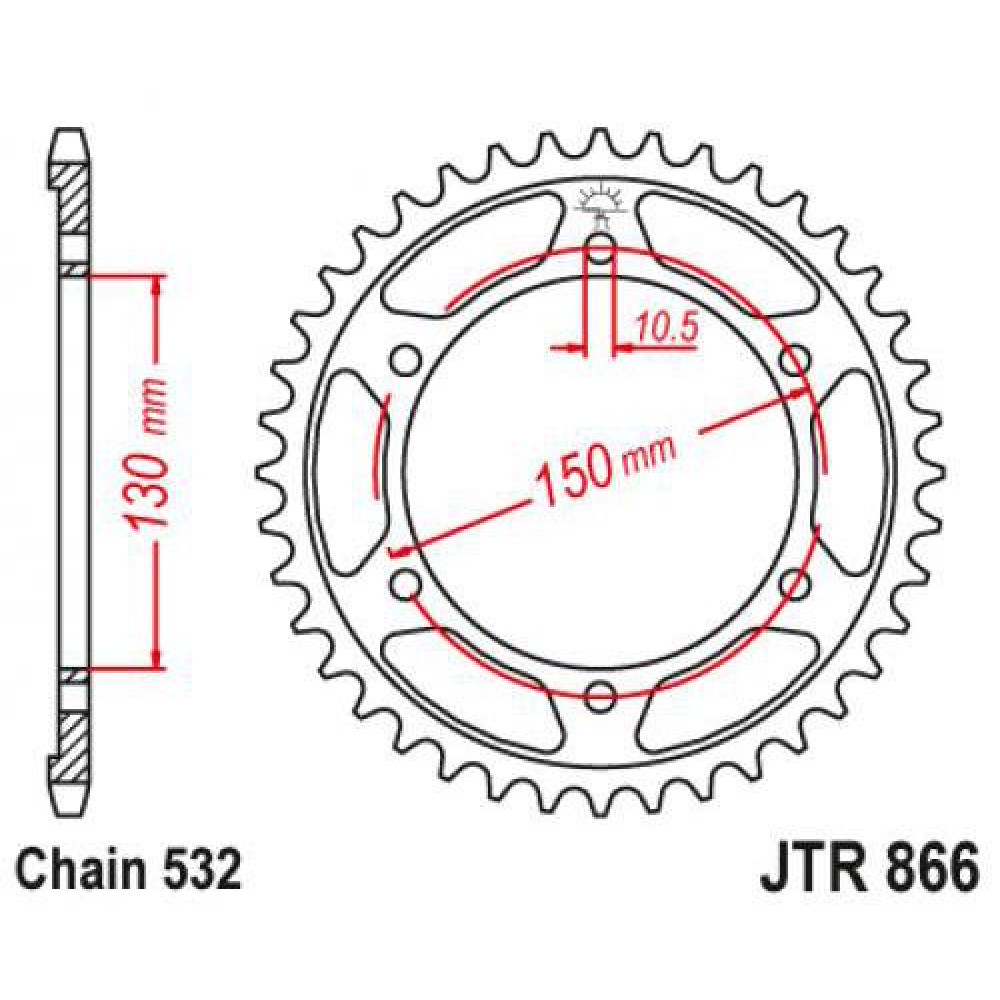 JT звезда задняя JTR866,43