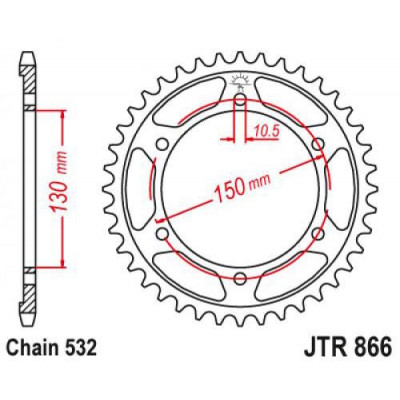 JT звезда задняя  JTR866,43