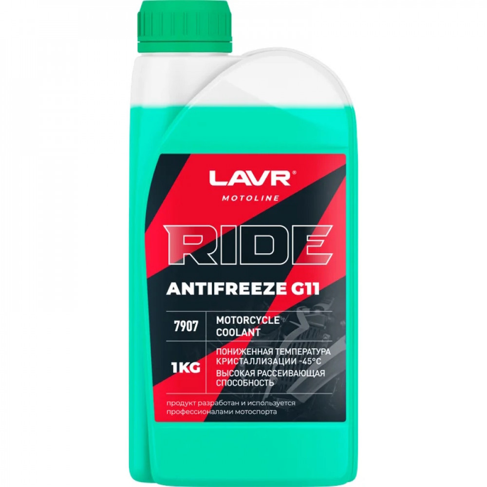LAVR MOTO Антифриз для мотоцикла зеленый RIDE G11 1 кг Ln7907