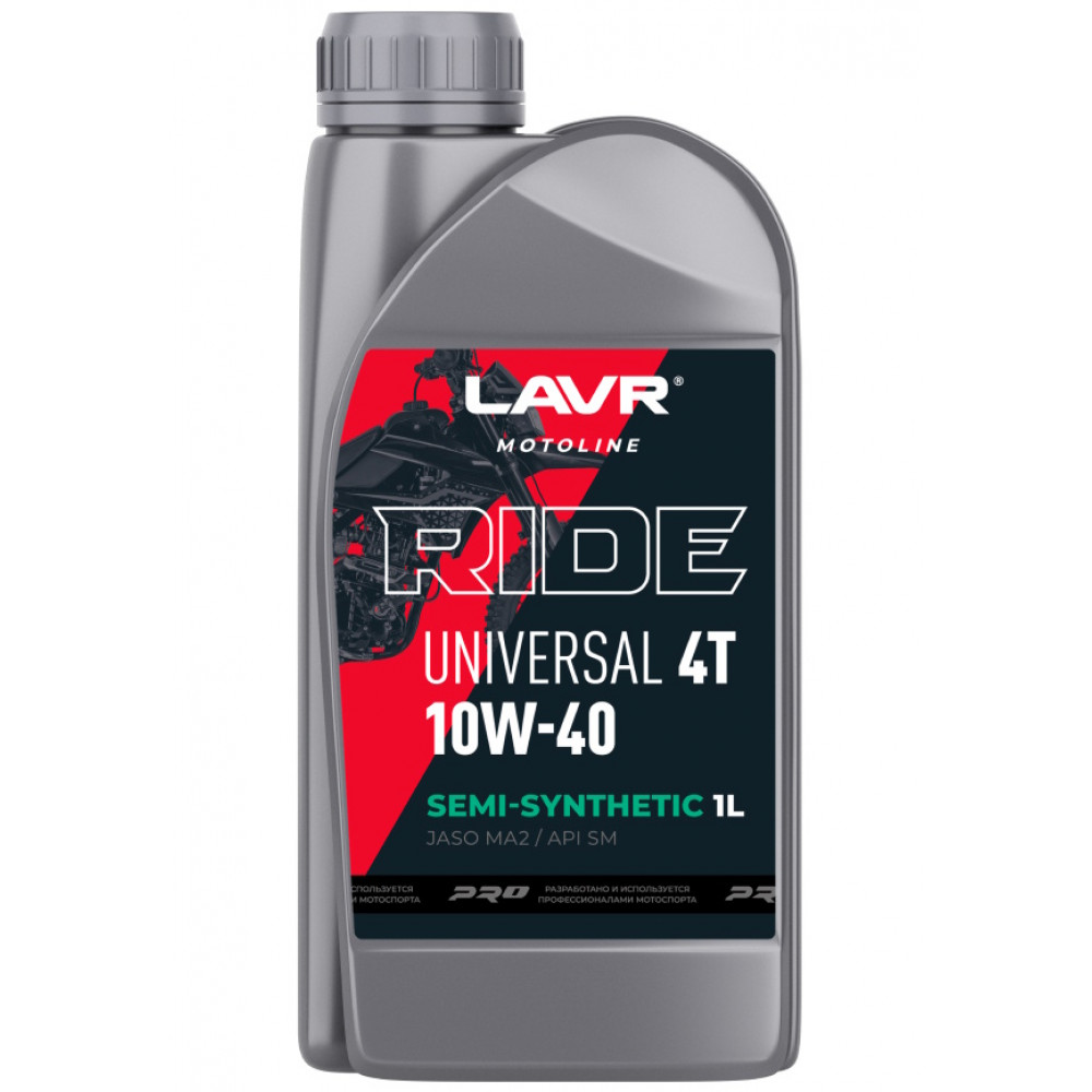 LAVR MOTO масло моторное RIDE UNIVERSAL 4Т 10W40 SM, 1 л