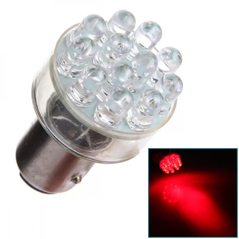 Лампа стоп-сигнал, двухконтактная (2шт) 12 LED красный