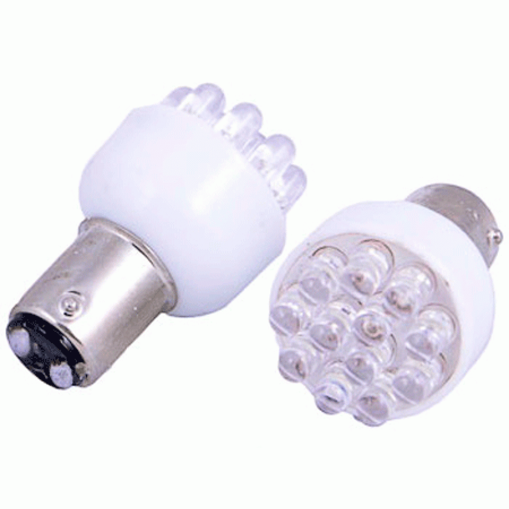 Лампа стоп-сигнал, двухконтактная (2шт) 12 LED белый