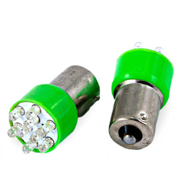 Лампа указатель поворота, одноконтактная (2шт) 9 LED зелен.