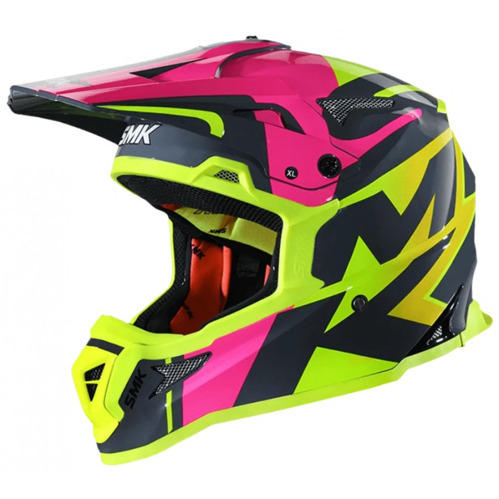 Шлем SMK ALLTERRA X-POWER, цвет жёлтый неон/серый/фуксия (S)
