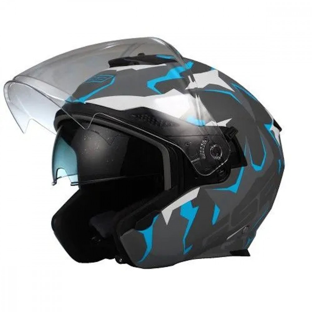 Мотошлем открытый GSB G-263 Blue Camo L