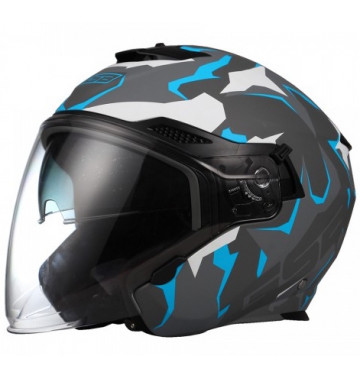 Мотошлем открытый GSB G-263 Blue Camo XL