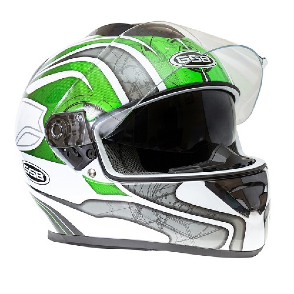 Шлем интеграл с солнцезащитными очками G-350 Green White XS