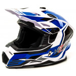 шлем мото кроссовый HIZER J6801 S #6 white/blue