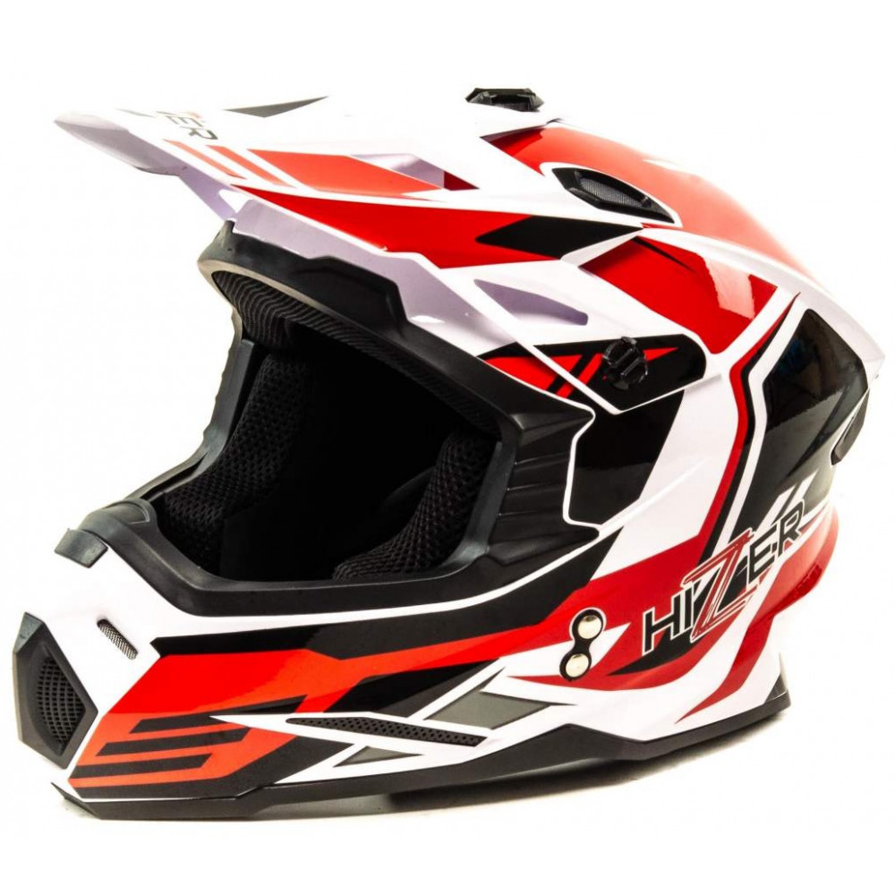 Шлем мото кроссовый HIZER J6801 S #5 white/red
