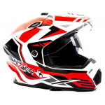 Шлем мото кроссовый HIZER J6801 S #5 white/red