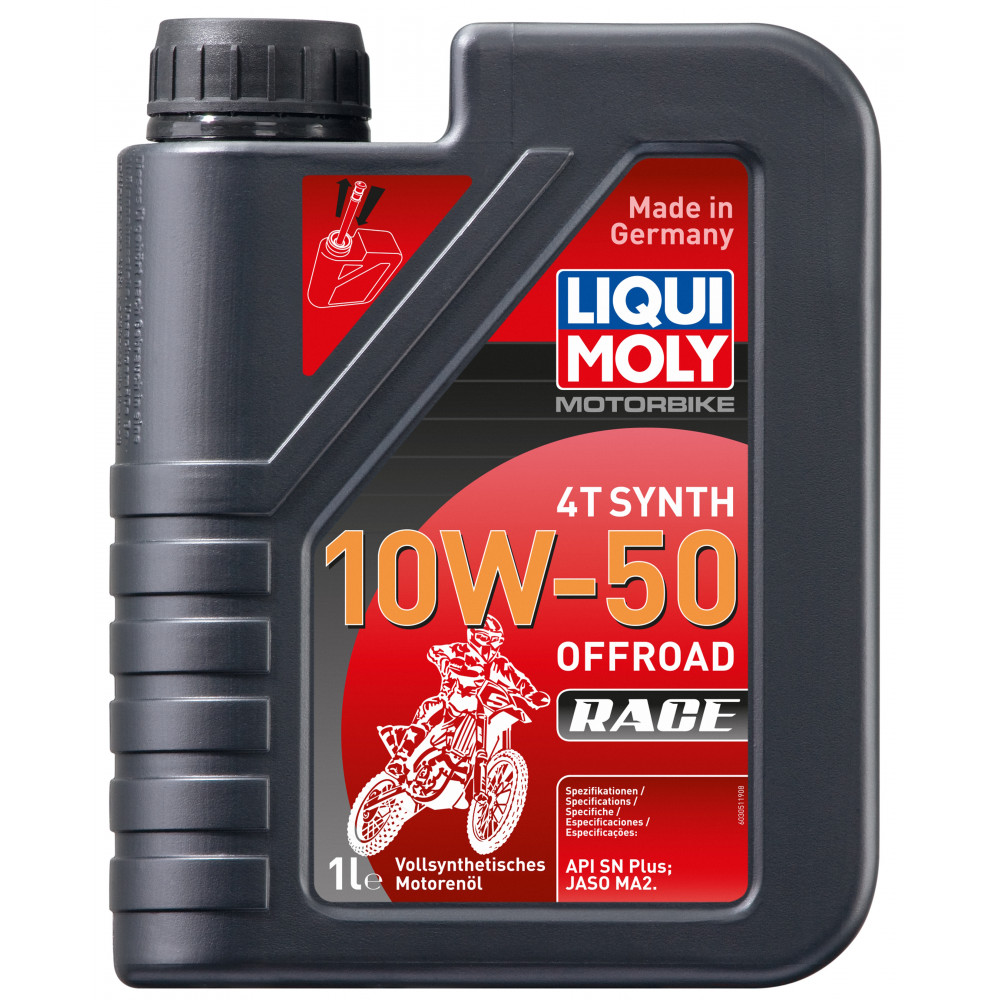 3051 LiquiMoly Синт-ое мот.масло д/4-т.мотоц. Motorbike 4T Synth Offroad Race 10W-50 SN Plus MA2 (1л)