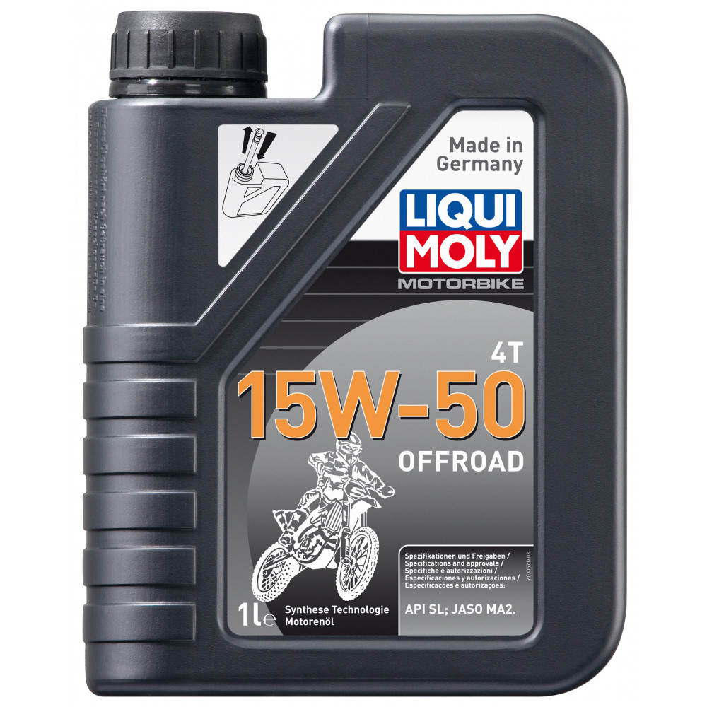 3057 LiquiMoly Синт-ое мот.масло д/4-т.мотоц. Motorbike 4T Offroad 15W-50 SP MA2 (1л)
