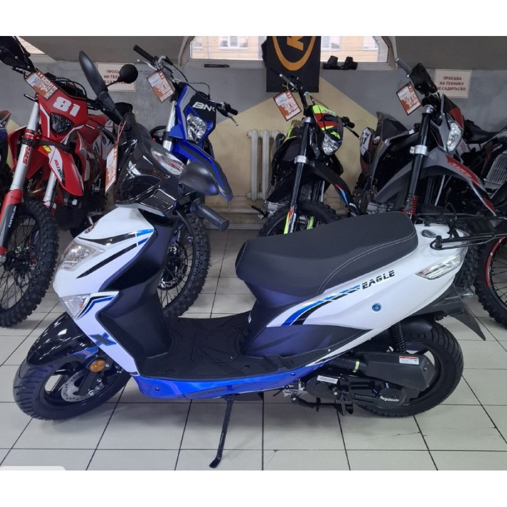 Скутер Regulmoto EAGLE 50 (LJ50QT-3L) колёса R12, Белый/синий, , 100021/1-1