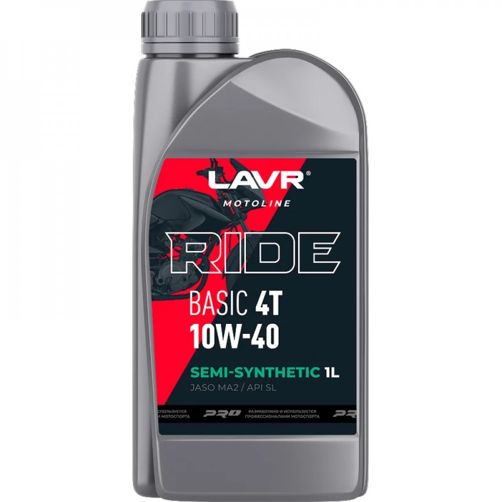 LAVR МОТО Масло моторное для 4T двигателей BASIC 4T 10W-40 SL MA-2 1л