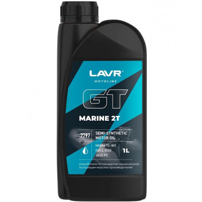 LAVR МОТО Масло моторное для 2T двигателей GT MARINE 2T 1л ( NMMA TC-W3 )