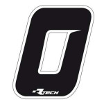 Наклейка R-tech 14.5x11.5 см стартовый номер "0" белый