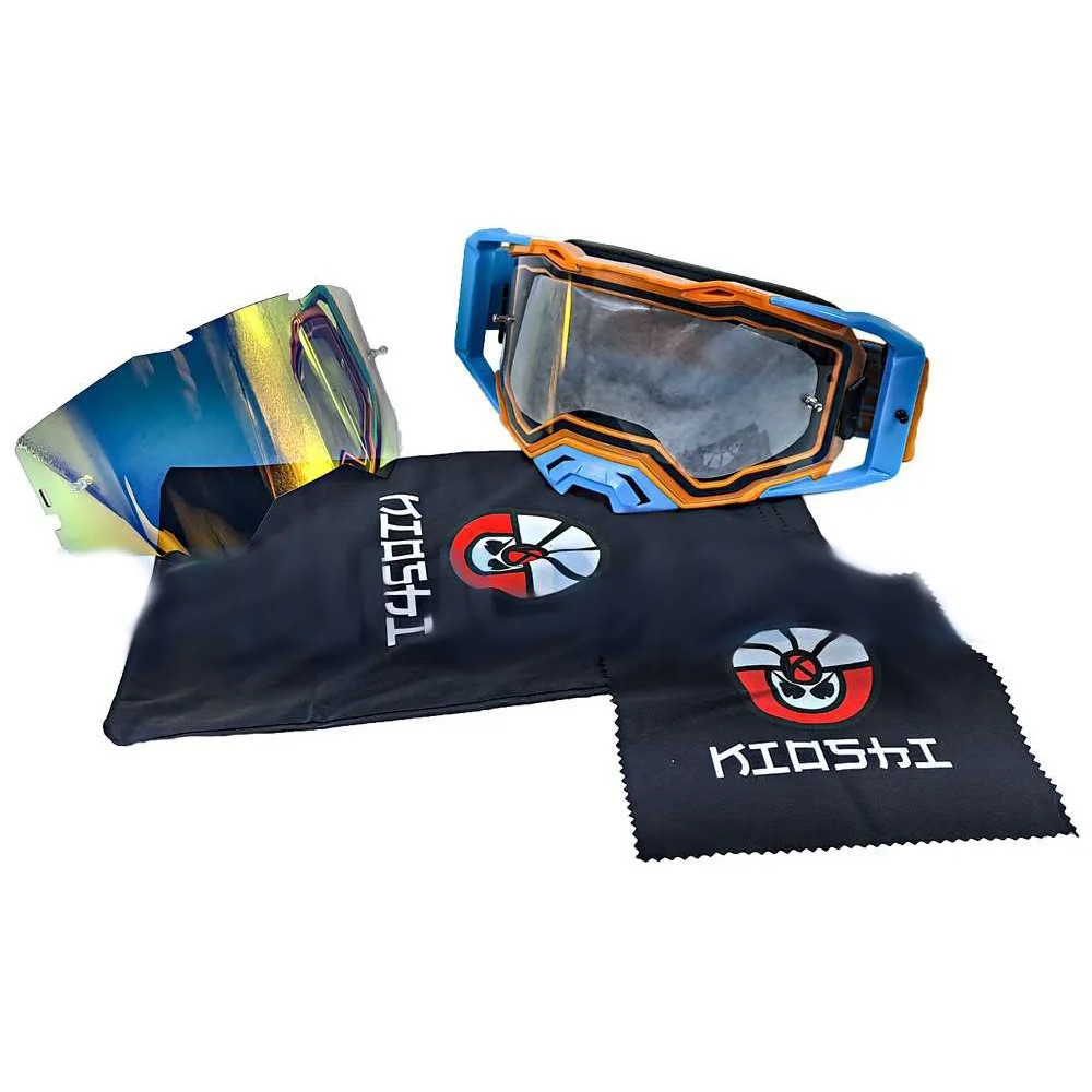 Очки защитные кроссовые KIOSHI MX PRO, Оранжевый/ голубой, , 800477-1