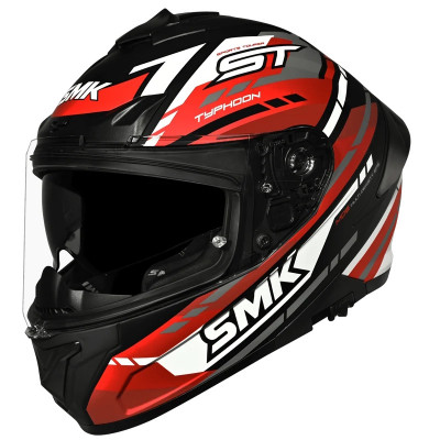 Шлем SMK TYPHOON SPORTS TOURER, цвет черный/красный/белый, матовый (XL)
