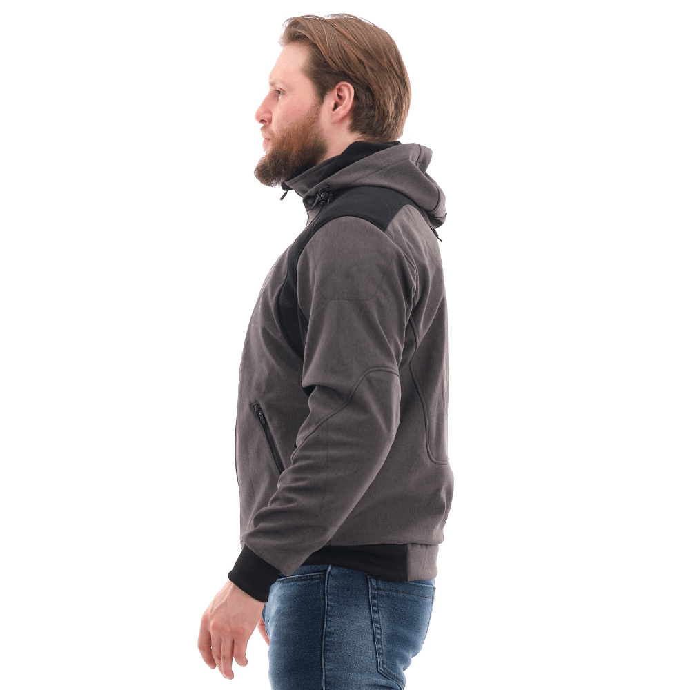 Мототолстовка DF Urban Grey с защитой (XXL), XXL