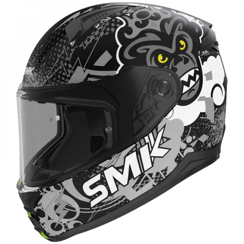 Шлем детский SMK BIONIC YOUTH CHIMPZ, цвет матовый чёрный/серый (YL)