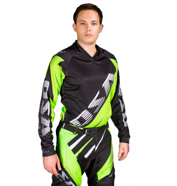 Кроссовая джерси OSA (Black/Green, XL