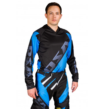 Кроссовая джерси OSA (Black/Light Blue, XL