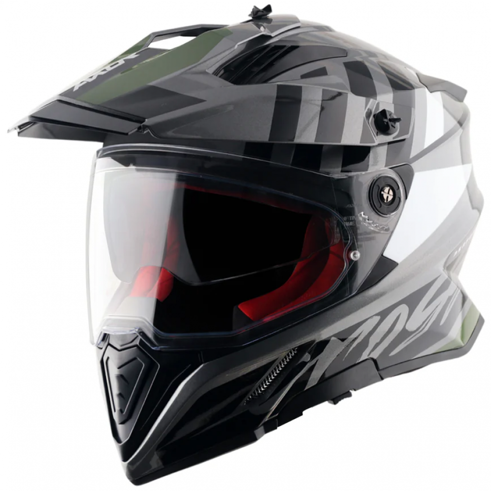 Шлем AXOR X-CROSS ORBIT D/V, с визором, цвет черный/серый (S)