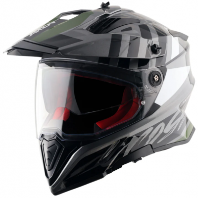 Шлем AXOR X-CROSS ORBIT D/V, с визором, цвет черный/серый (S)