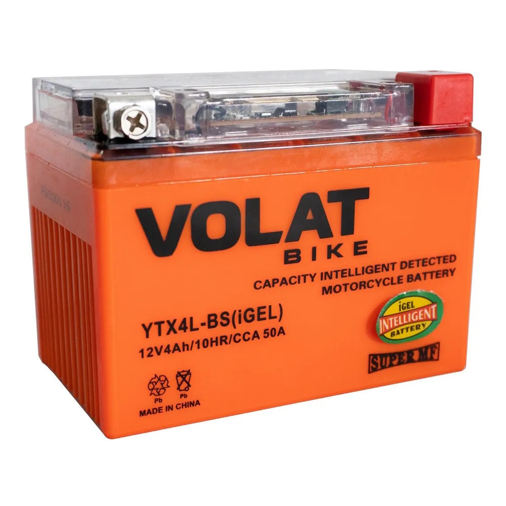 Аккумуляторная батарея 4Ah Volat YTX4L-BS(iGEL) R+