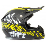 Шлем мото кроссовый HIZER 211 (L) #2 black/green (подростковый)